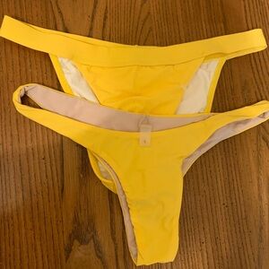 NWOT Lot‎ of 2 PILYQ Bikini Bottoms. Size Small. Style Teeny. Yellow.